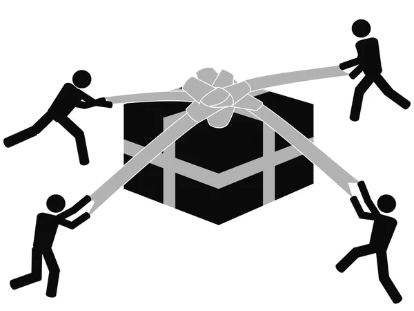 Symbol unpacking gift box — Stock Vector