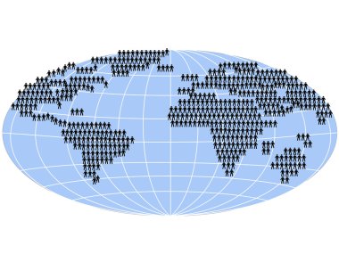 standing on world map clipart