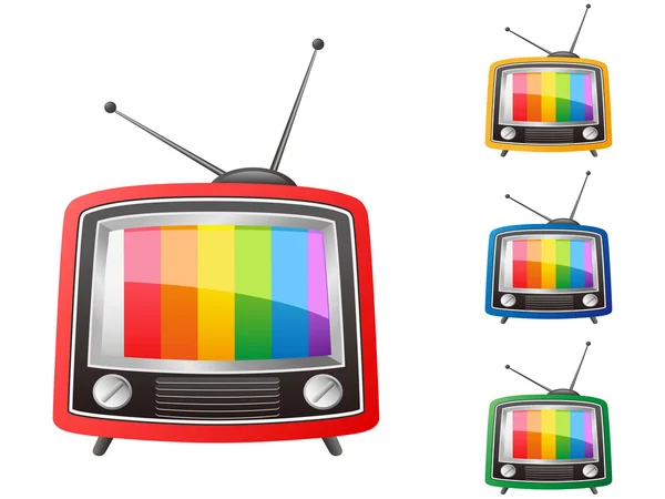彩色复古电视矢量 — 图库矢量图片
