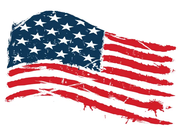 Grunge bandera de EE.UU. Vector de stock