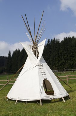 American teepee on the meadow clipart