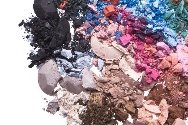 Набор многоцветных измельченных теней для век — стоковое фото