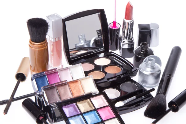 Conjunto de produtos de maquiagem cosmética — Fotografia de Stock