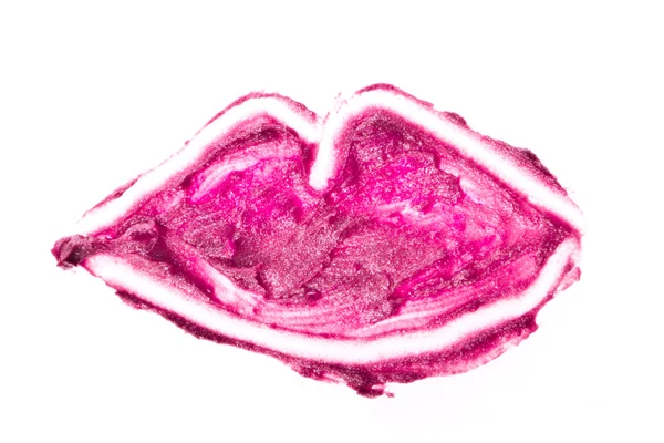 Lips made of crushed lipstick — Stock Photo, Image