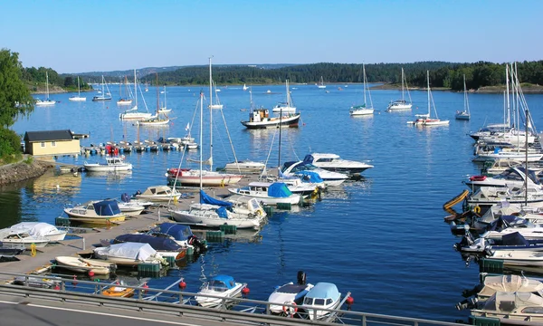 stock image Landscape with yachts