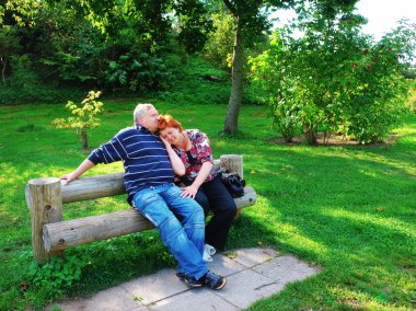 Happy elderly couple clipart