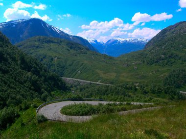 Mountain road in Norway clipart