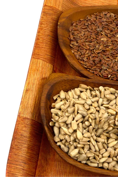 Sunflower seeds and flax — Stockfoto