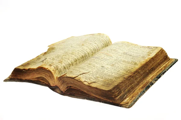 Mycket gamla öppna Bibeln — Stockfoto