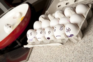 Terrified eggs clipart