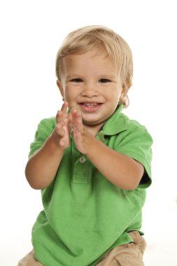 Applauding boy clipart