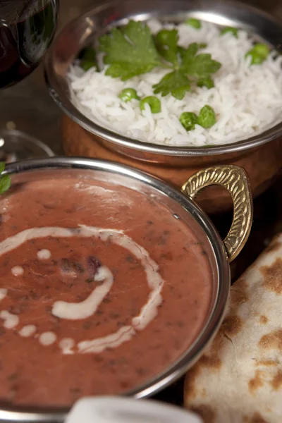 Indiase maaltijd eten keuken gehaktbal kofta curry balti schotel — Stockfoto