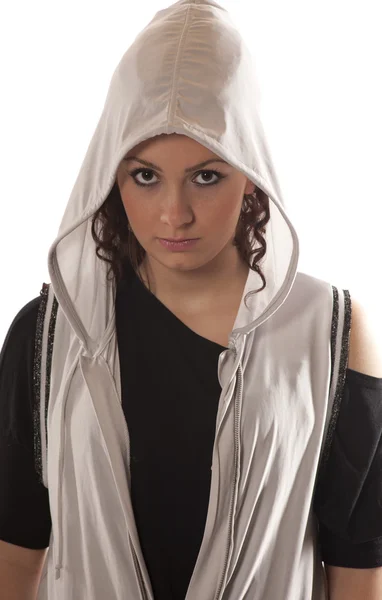 Young woman in hood — Stock Photo, Image