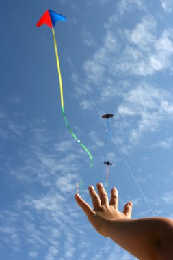 Kite flying clipart