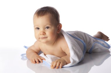 Baby after bath clipart