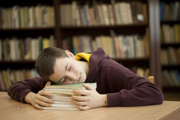 stock image Young man in library