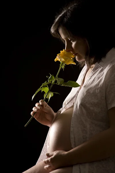 Εγκυμοσύνη - κοιλιακή χώρα — Φωτογραφία Αρχείου