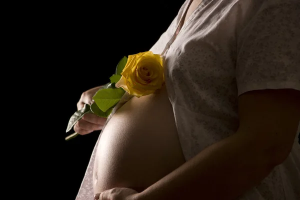 怀孕-腹部 — 图库照片