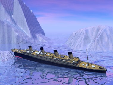 Titanic boat sinking clipart