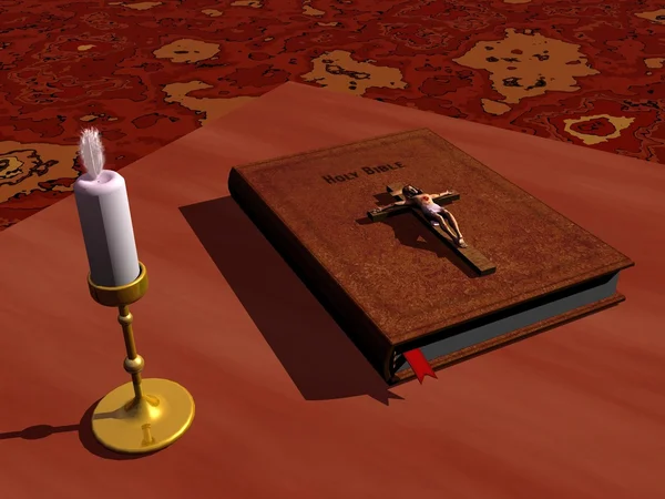 La Biblia en una mesa — Foto de Stock