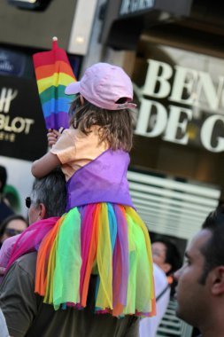 Little girl at the Gay Pride 2011, Geneva, Switzerland clipart