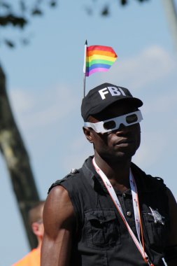 Man at the Gaypride 2011, Geneva, Switzerland clipart