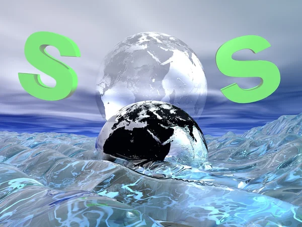 SOS para a terra — Fotografia de Stock
