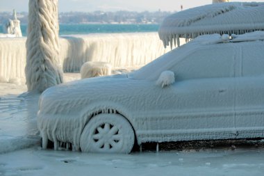 Frozen car, Versoix, Switzerland clipart