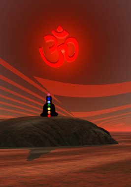 Chakras in meditation clipart