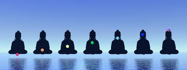 Chakras in meditation — Stock Photo, Image
