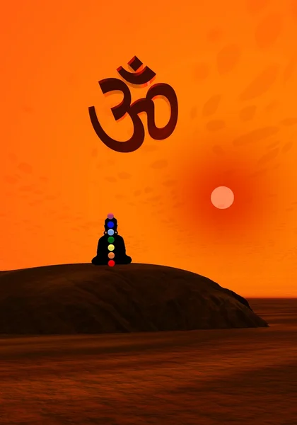 Chakra's in meditatie — Stockfoto