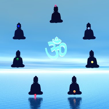 Chakras and aum clipart