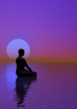 Meditation and violet moon