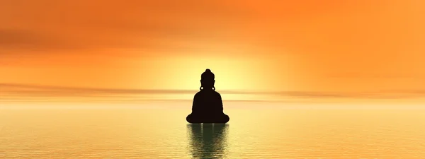 Meditatie bij zonsondergang — Stockfoto