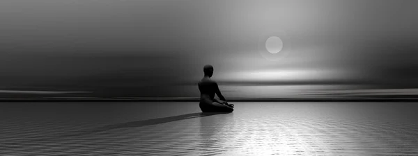 Meditation genom natten — Stockfoto