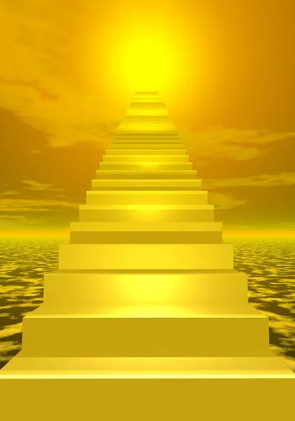 빛나는 태양에 계단 — 스톡 사진