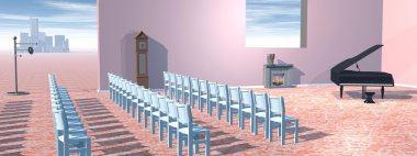 Piano concert room clipart