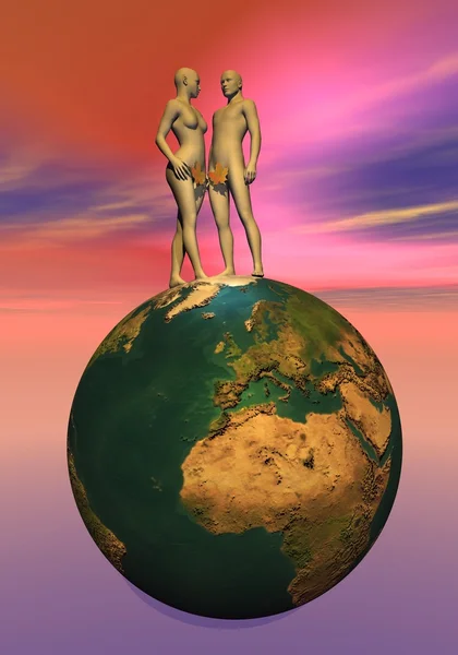 Αδάμ και την Εύα επάνω στη γη — Φωτογραφία Αρχείου