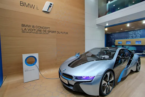 Blue BMW i8 concept — Stock Photo, Image