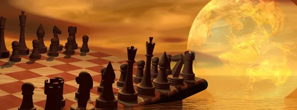 Globální obchodní strategie šachy — Stock fotografie