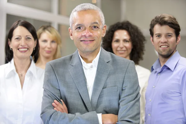 African american businessman and business team — Stock Photo, Image