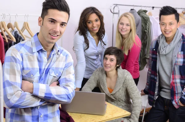 Portrait of fashion designer team at work — Stock Photo, Image