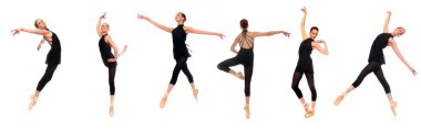 Ballet En Pointe Poses in Studio clipart