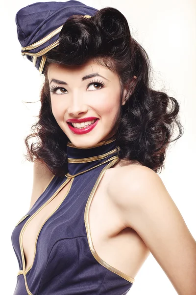 Pin Up Style Girl in Studio — Stock Photo, Image