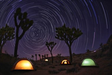 Light Painted Landscape of Camping and Stars clipart