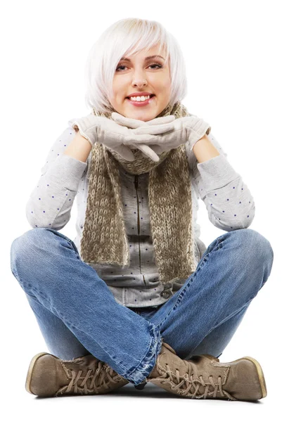 Beautiful lady in warm clothes — Stock Photo, Image