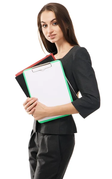 Femme d'affaires avec documents — Photo