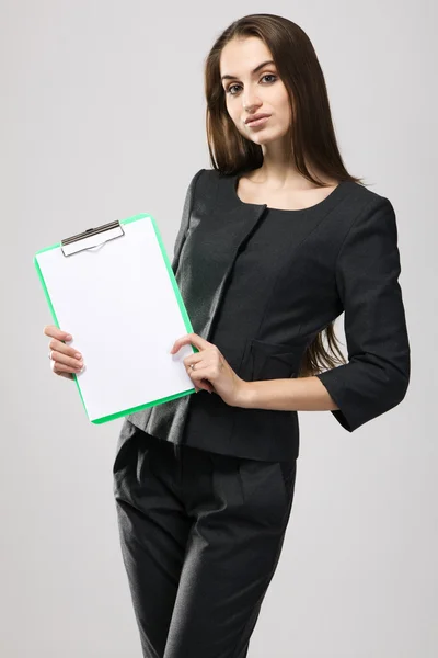 Бізнес-леді з документами — стокове фото