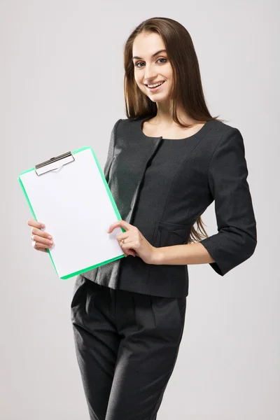 Femme d'affaires avec documents — Photo