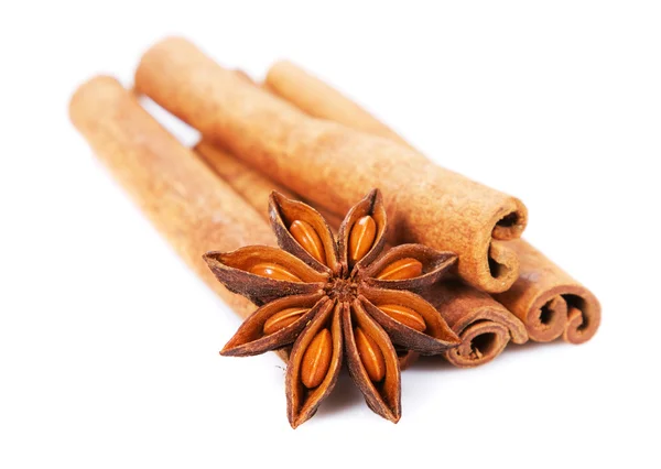 Cinnamon sticks and anisetree — Stock Photo, Image